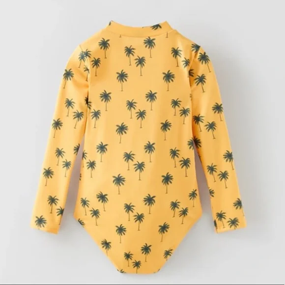 Zara Palm Tree Rash Guard Swimsuit - Picture 2 of 3